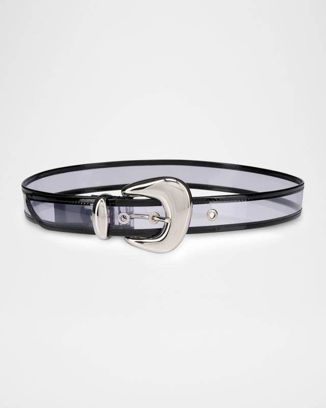 Bubble Belt in Clear PVC and Patent Leather